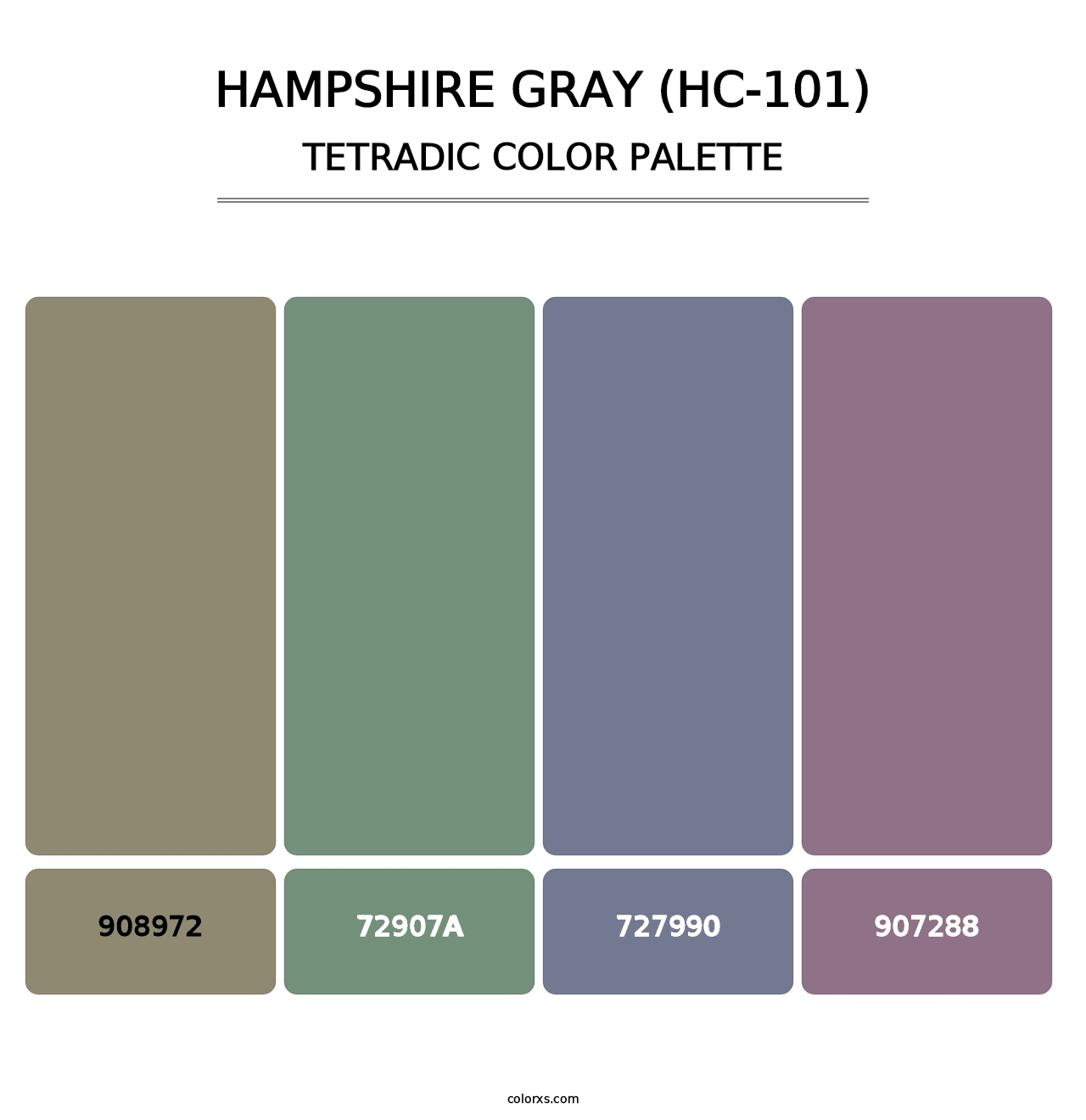 Hampshire Gray (HC-101) - Tetradic Color Palette