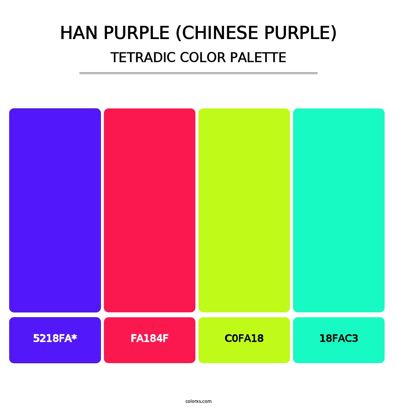 Han Purple (Chinese Purple) - Tetradic Color Palette