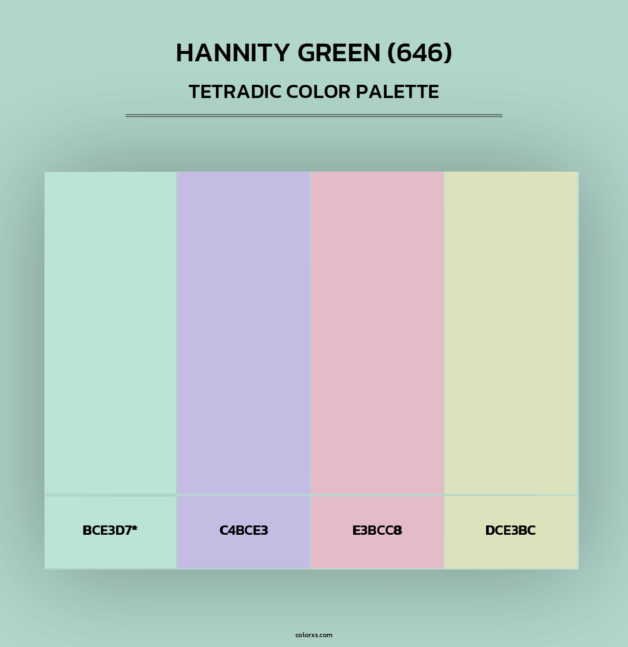 Hannity Green (646) - Tetradic Color Palette