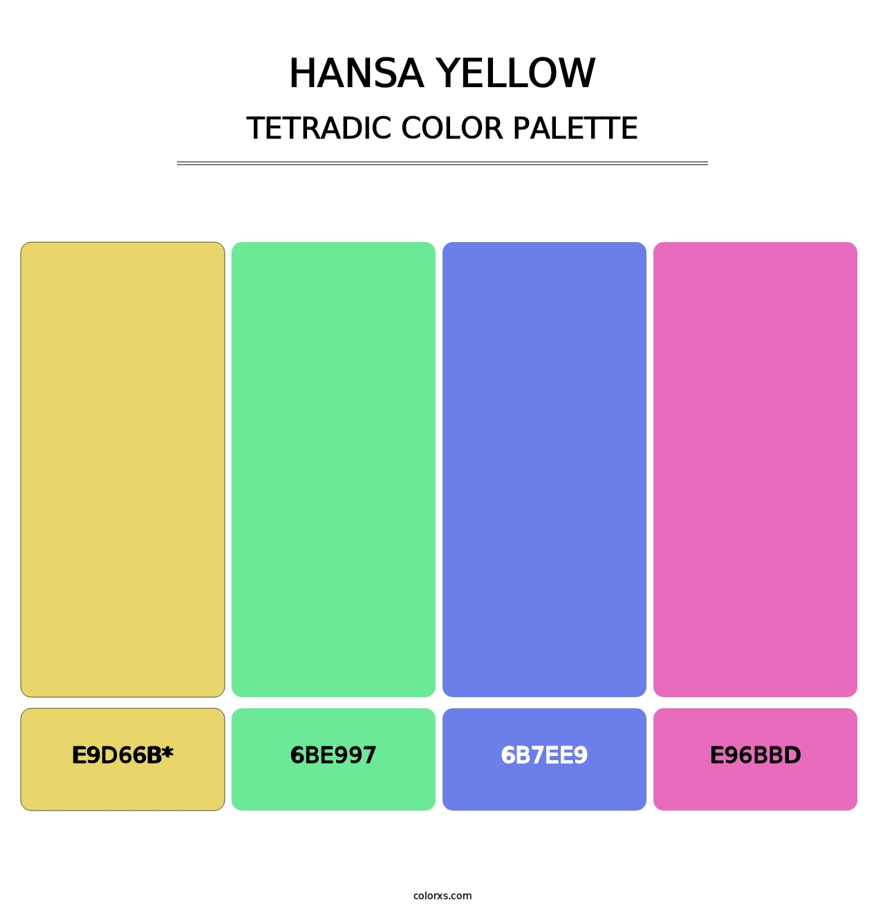 Hansa Yellow - Tetradic Color Palette