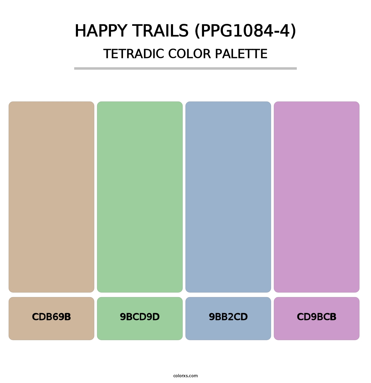 Happy Trails (PPG1084-4) - Tetradic Color Palette