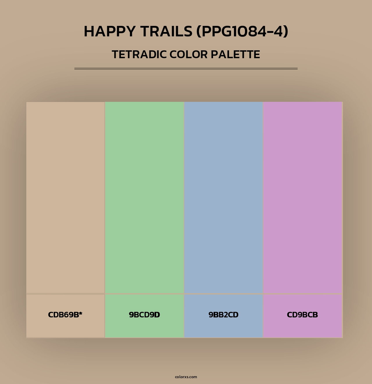 Happy Trails (PPG1084-4) - Tetradic Color Palette