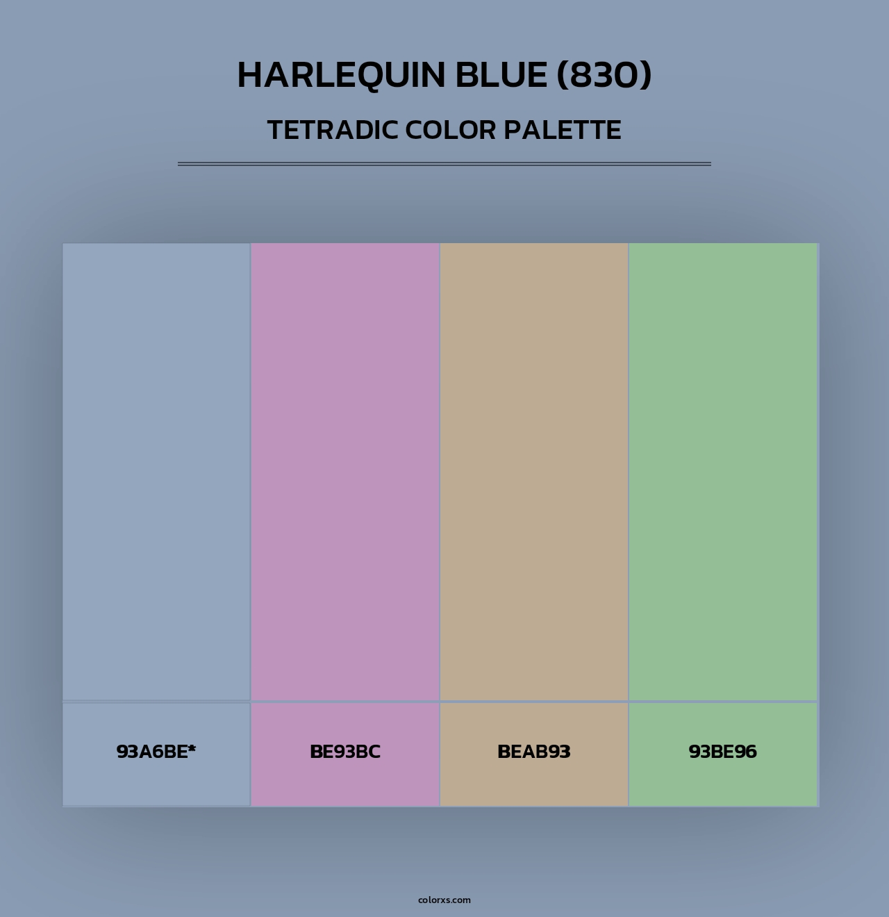 Harlequin Blue (830) - Tetradic Color Palette
