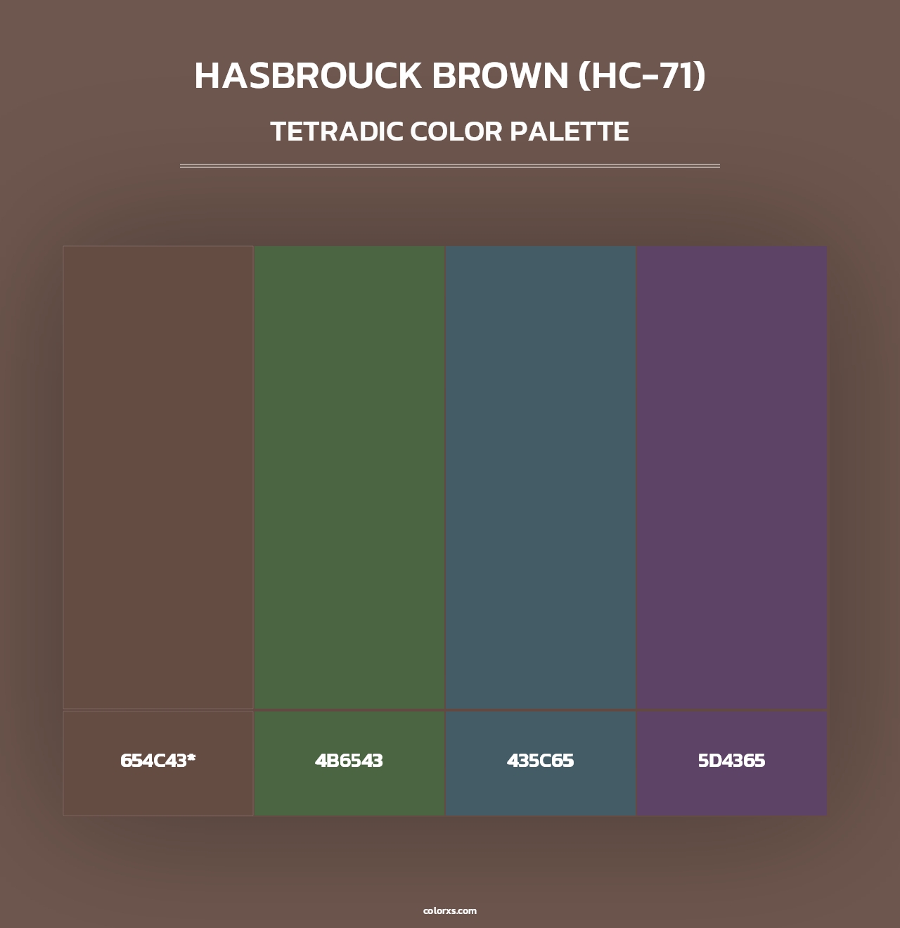 Hasbrouck Brown (HC-71) - Tetradic Color Palette