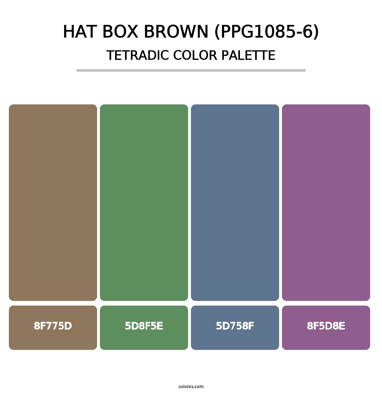 Hat Box Brown (PPG1085-6) - Tetradic Color Palette