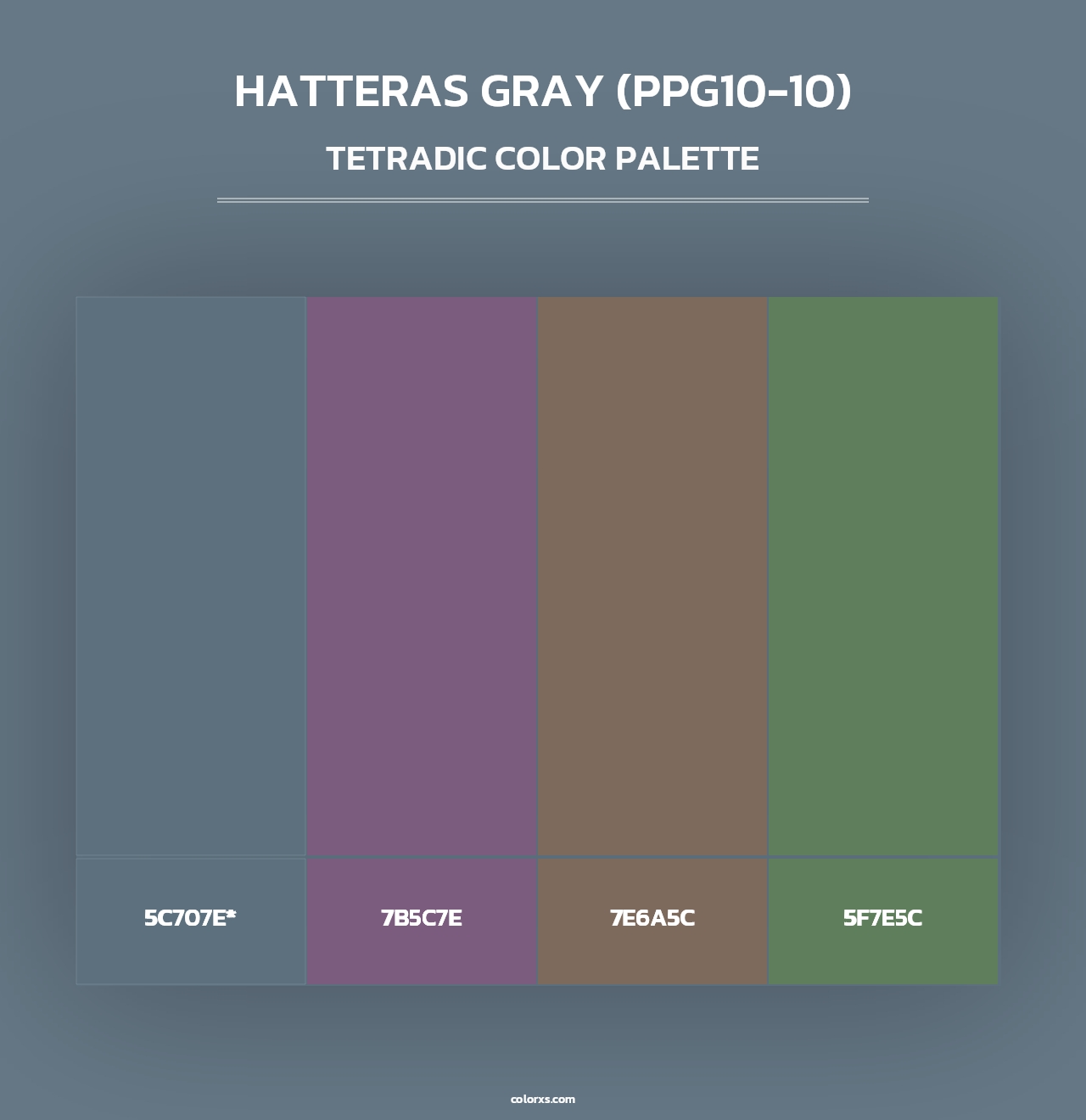 Hatteras Gray (PPG10-10) - Tetradic Color Palette