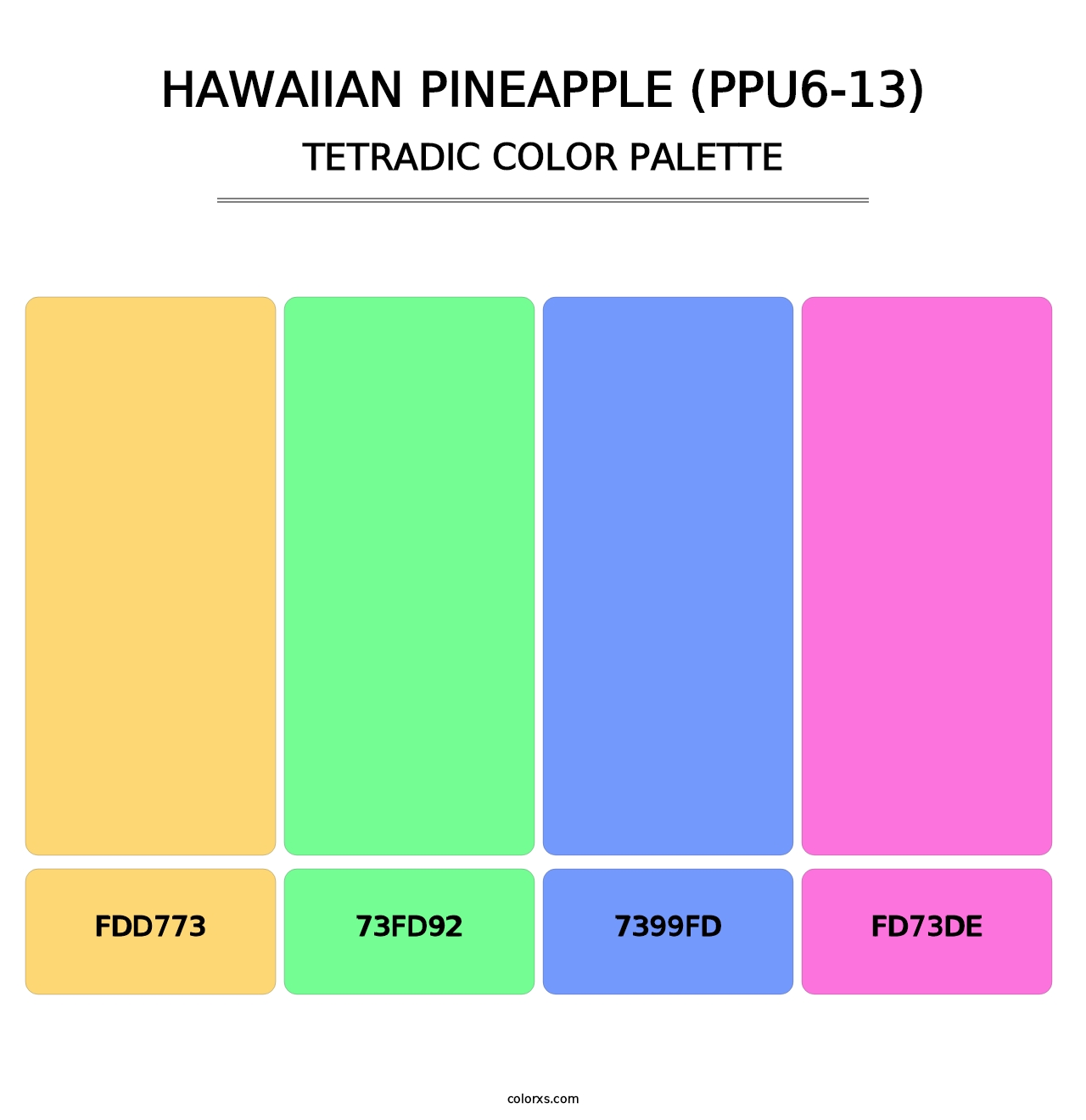 Hawaiian Pineapple (PPU6-13) - Tetradic Color Palette