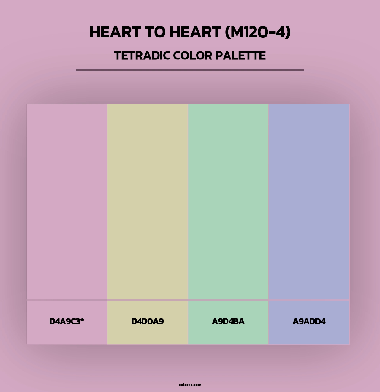 Heart To Heart (M120-4) - Tetradic Color Palette