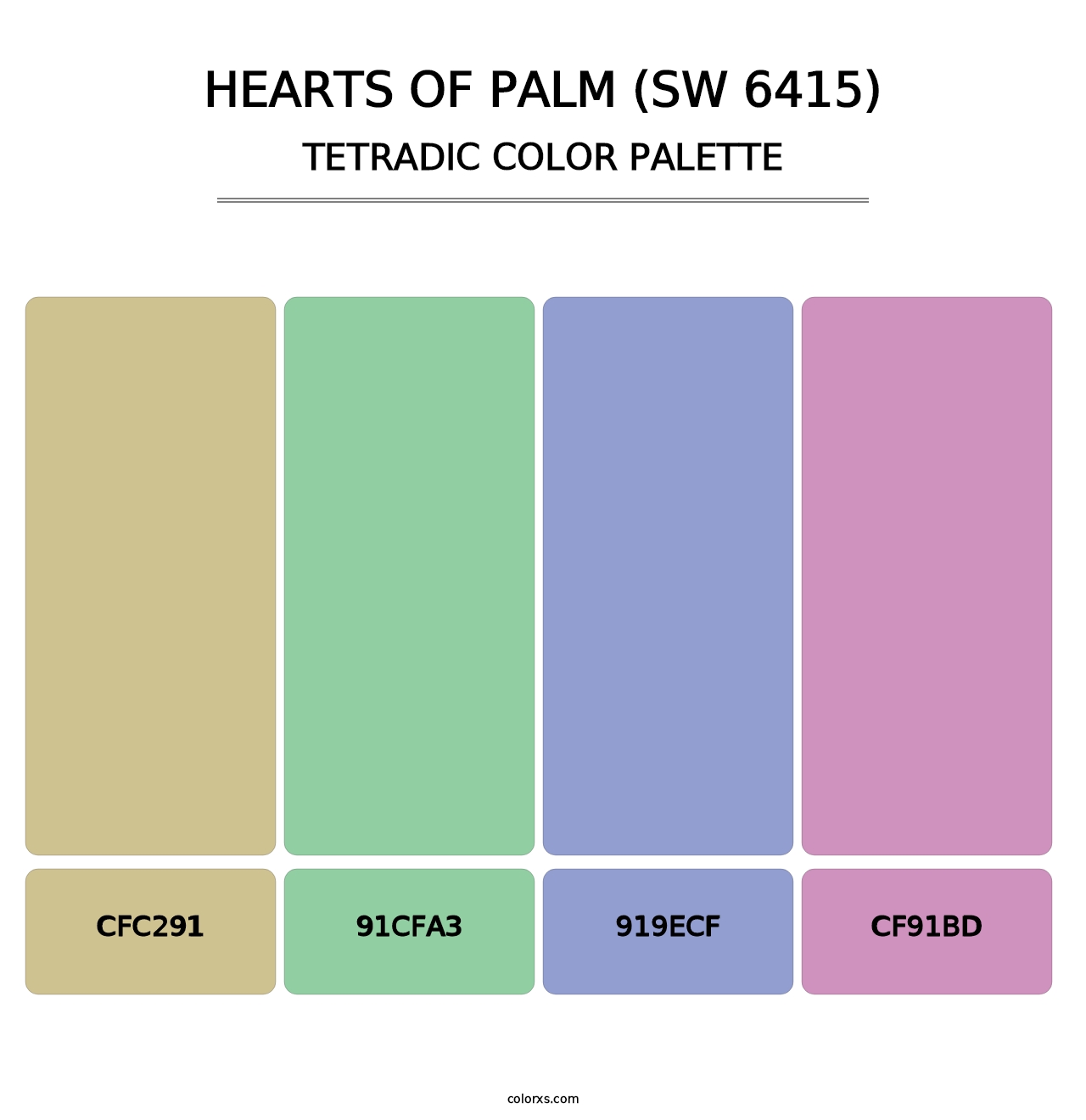Hearts of Palm (SW 6415) - Tetradic Color Palette