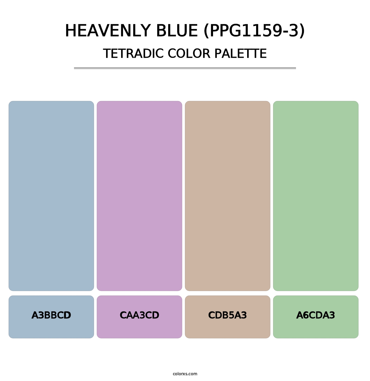 Heavenly Blue (PPG1159-3) - Tetradic Color Palette