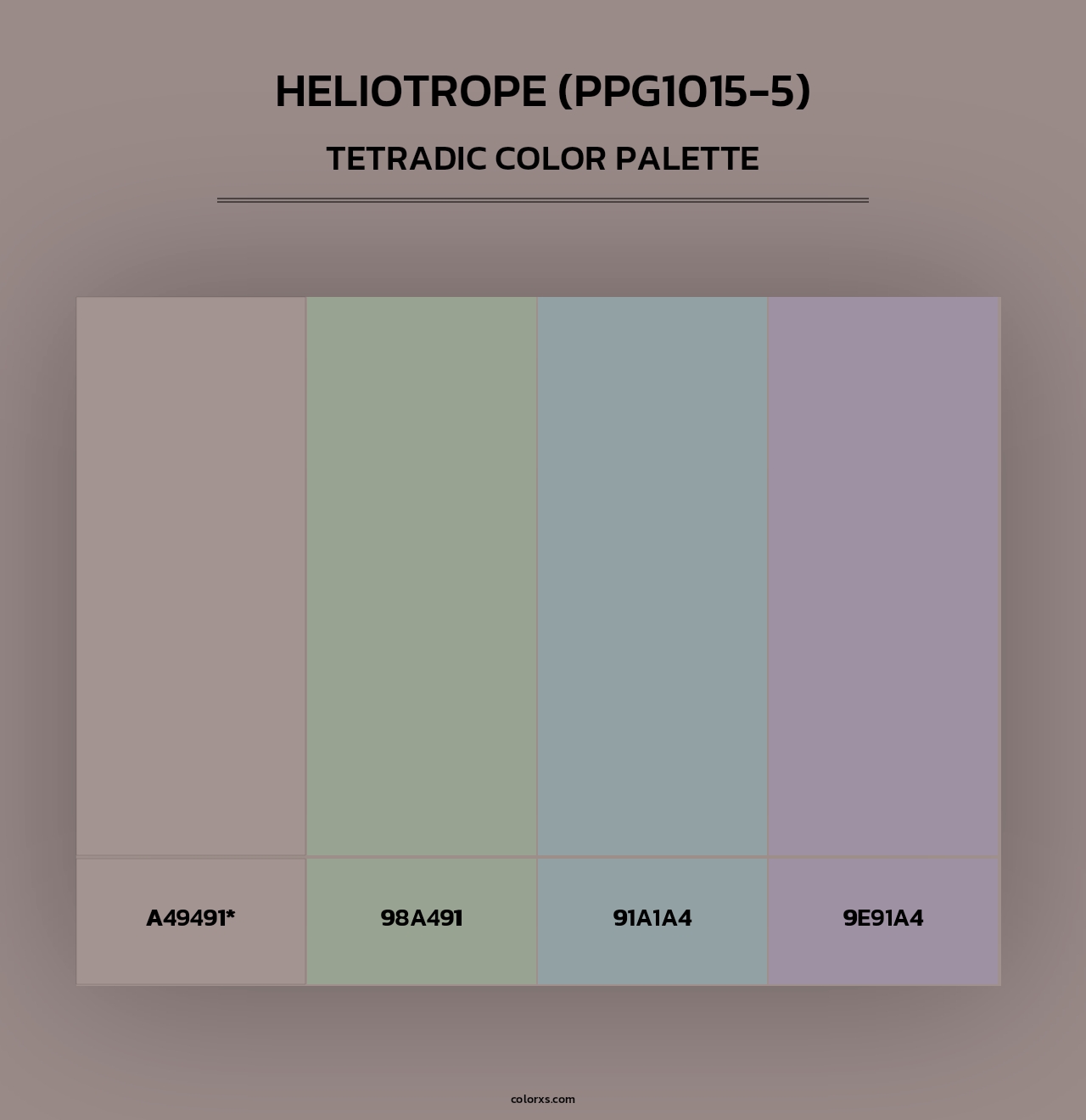 Heliotrope (PPG1015-5) - Tetradic Color Palette