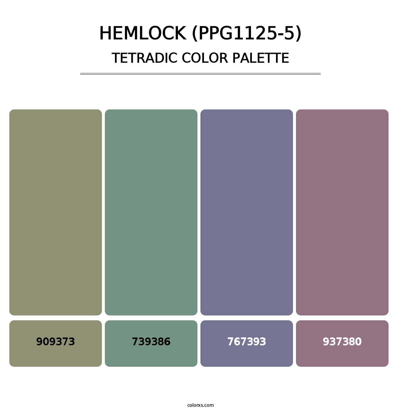 Hemlock (PPG1125-5) - Tetradic Color Palette