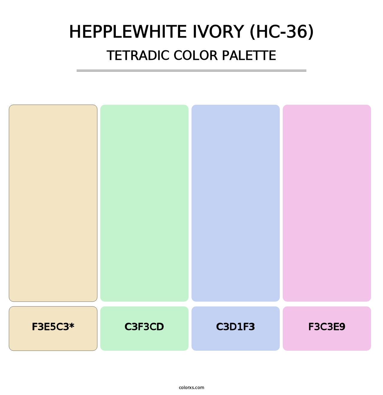 Hepplewhite Ivory (HC-36) - Tetradic Color Palette