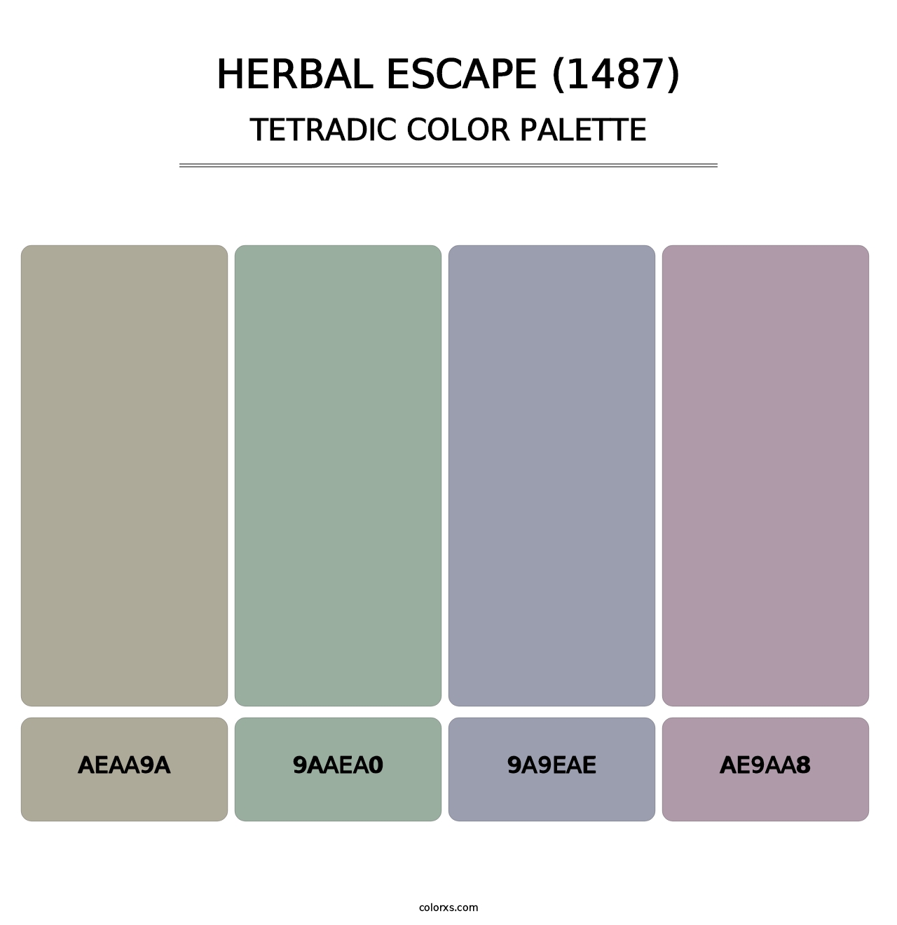 Herbal Escape (1487) - Tetradic Color Palette