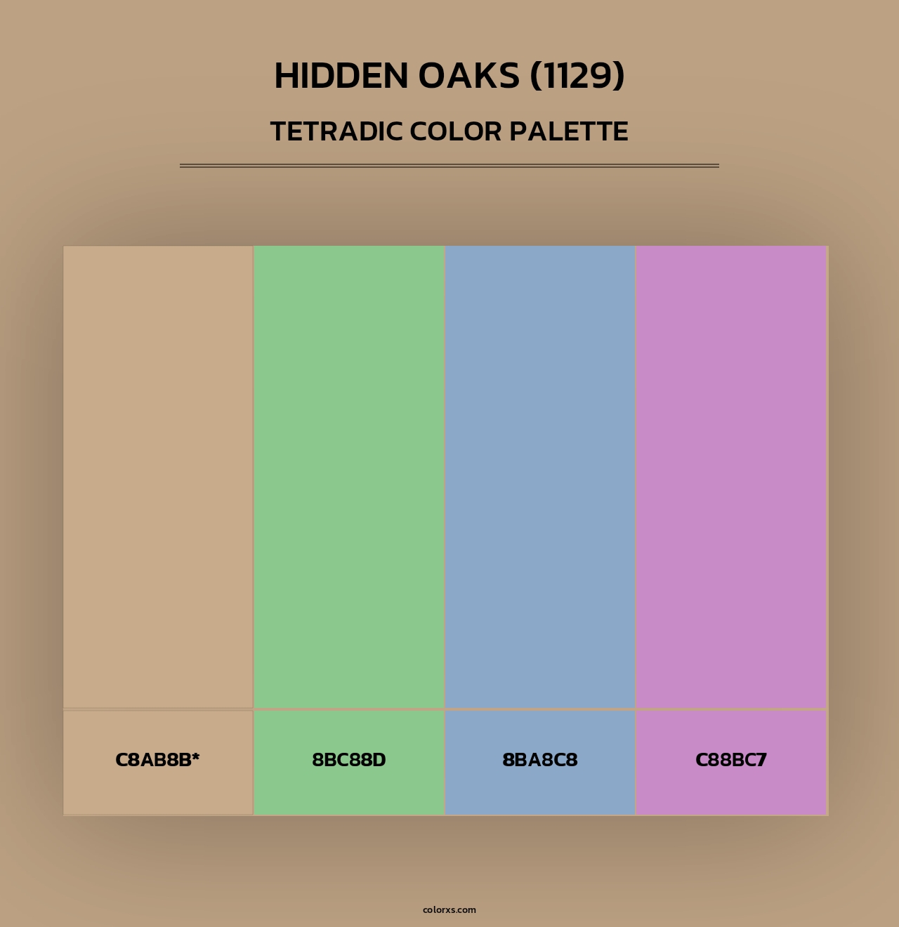 Hidden Oaks (1129) - Tetradic Color Palette