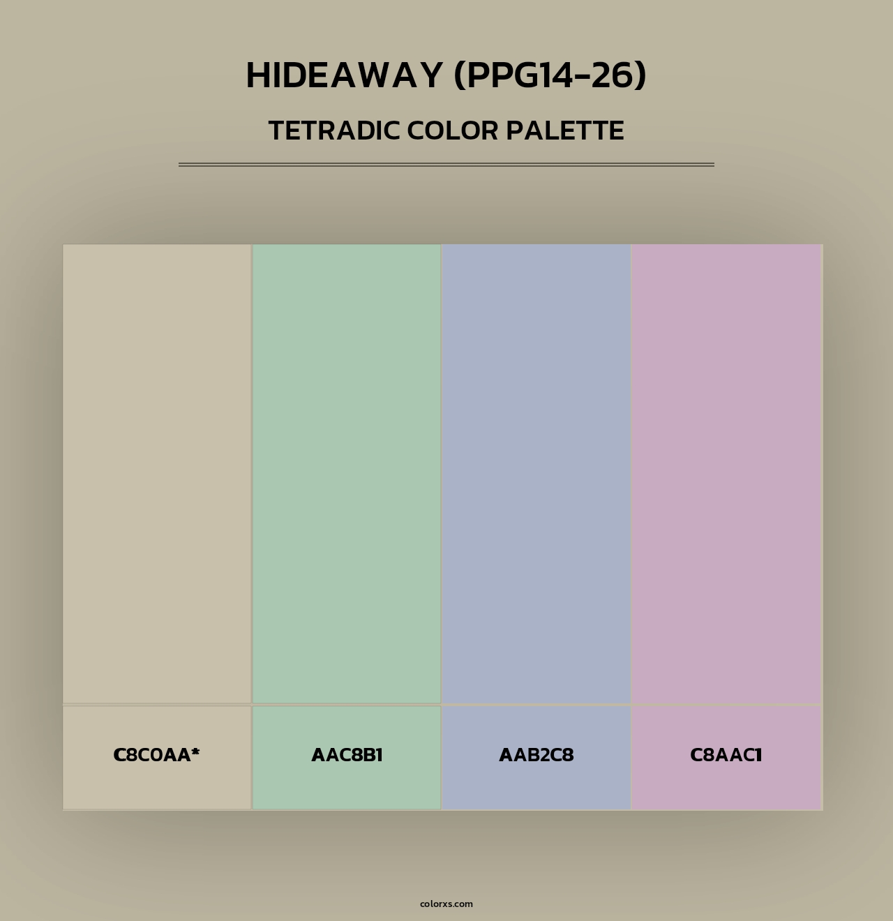 Hideaway (PPG14-26) - Tetradic Color Palette
