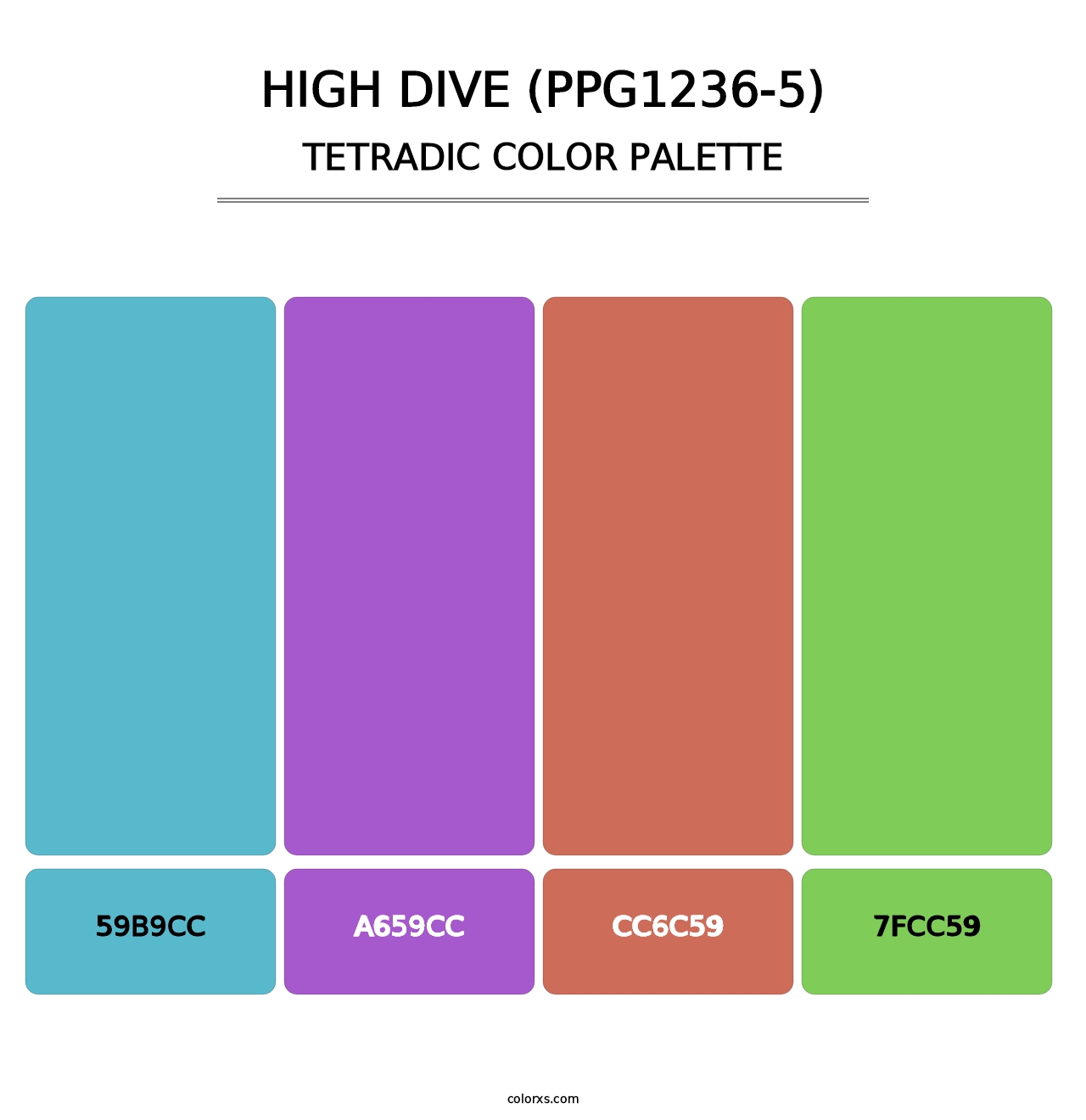 High Dive (PPG1236-5) - Tetradic Color Palette