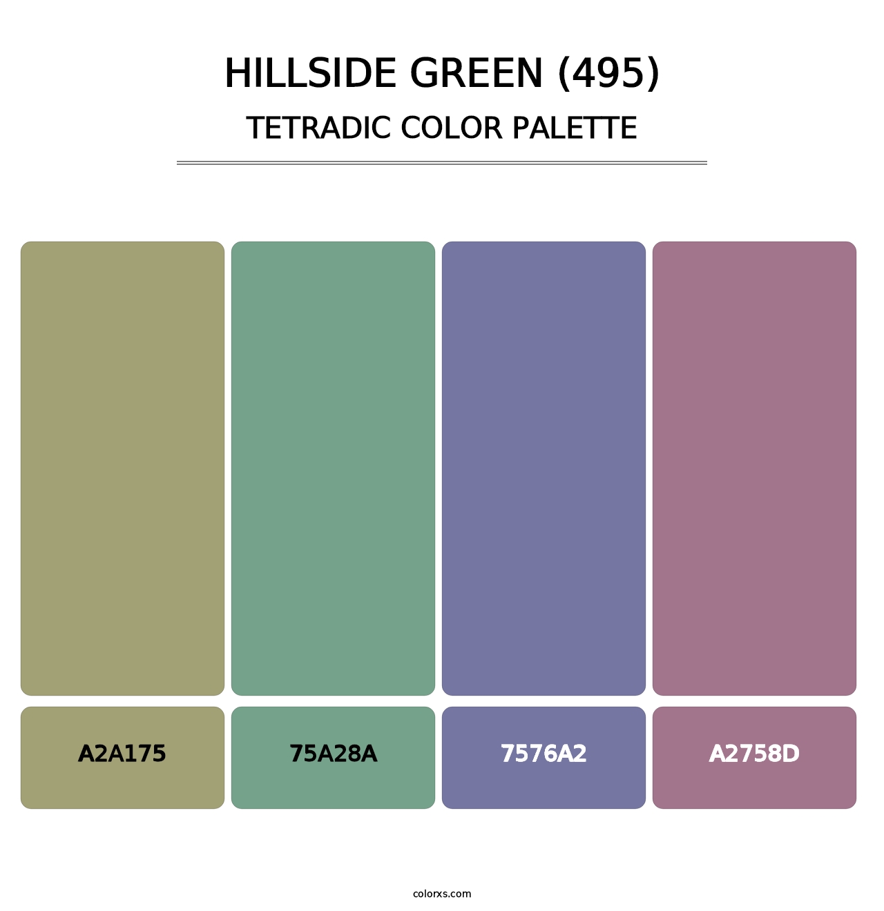 Hillside Green (495) - Tetradic Color Palette