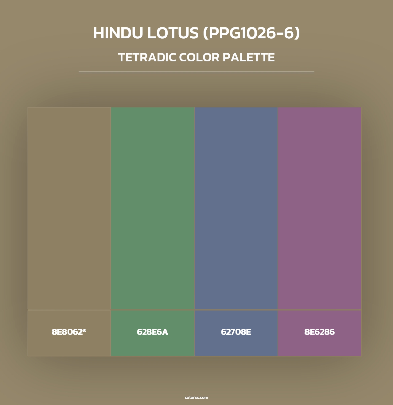 Hindu Lotus (PPG1026-6) - Tetradic Color Palette