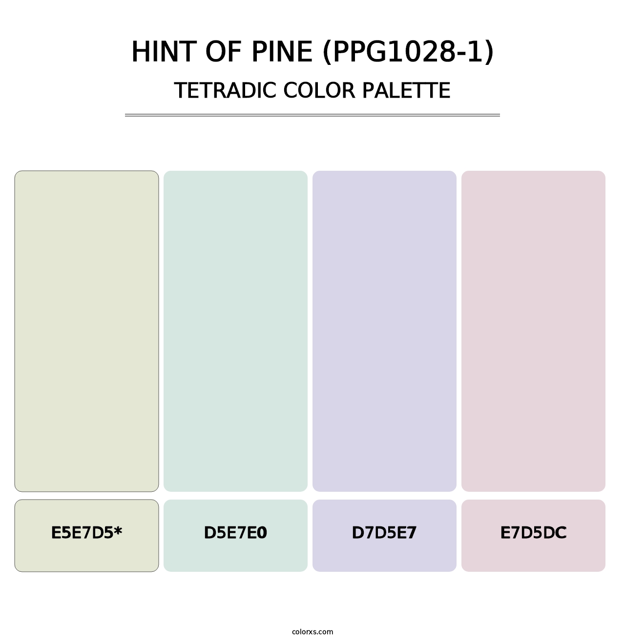 Hint Of Pine (PPG1028-1) - Tetradic Color Palette