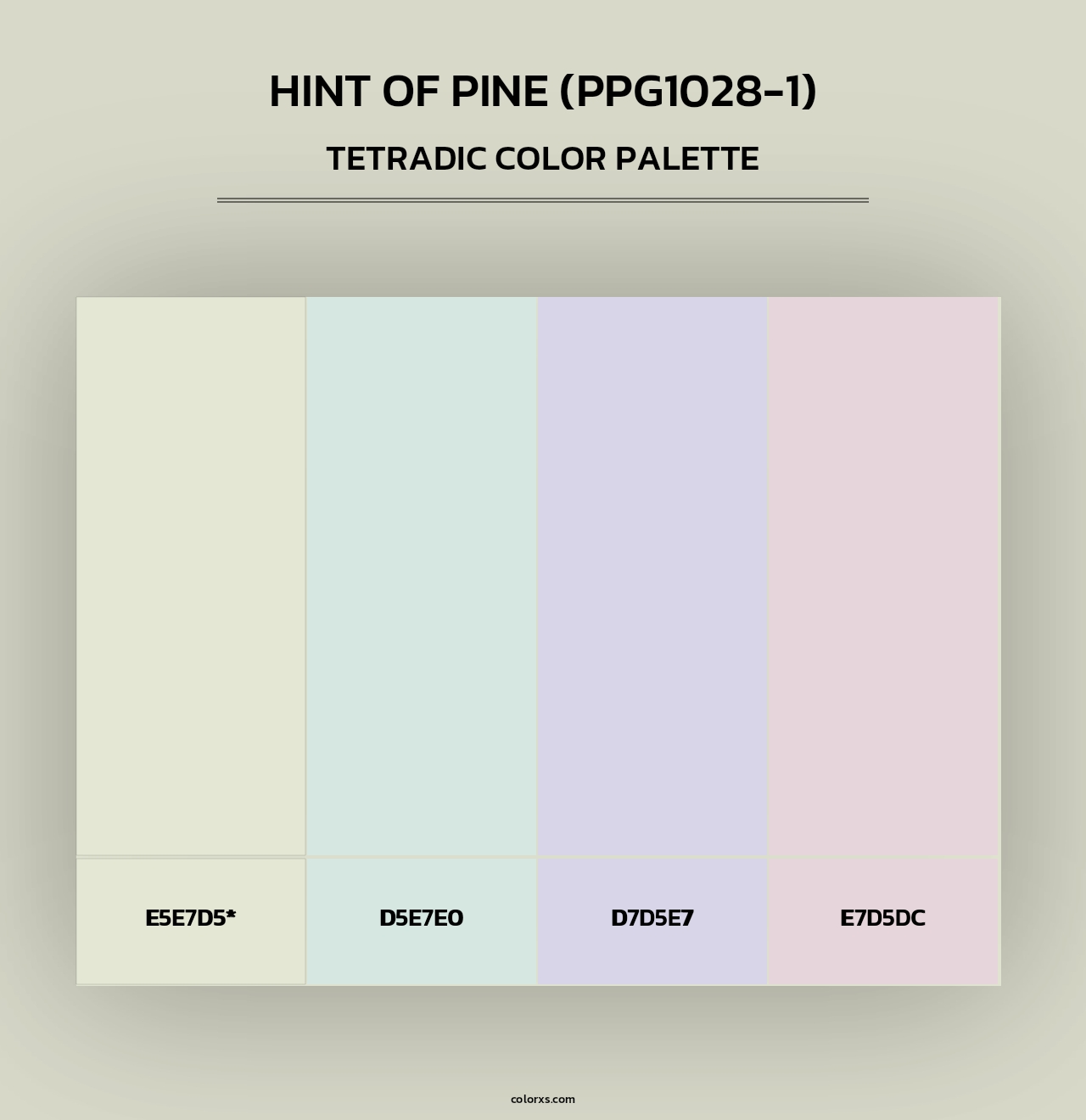 Hint Of Pine (PPG1028-1) - Tetradic Color Palette