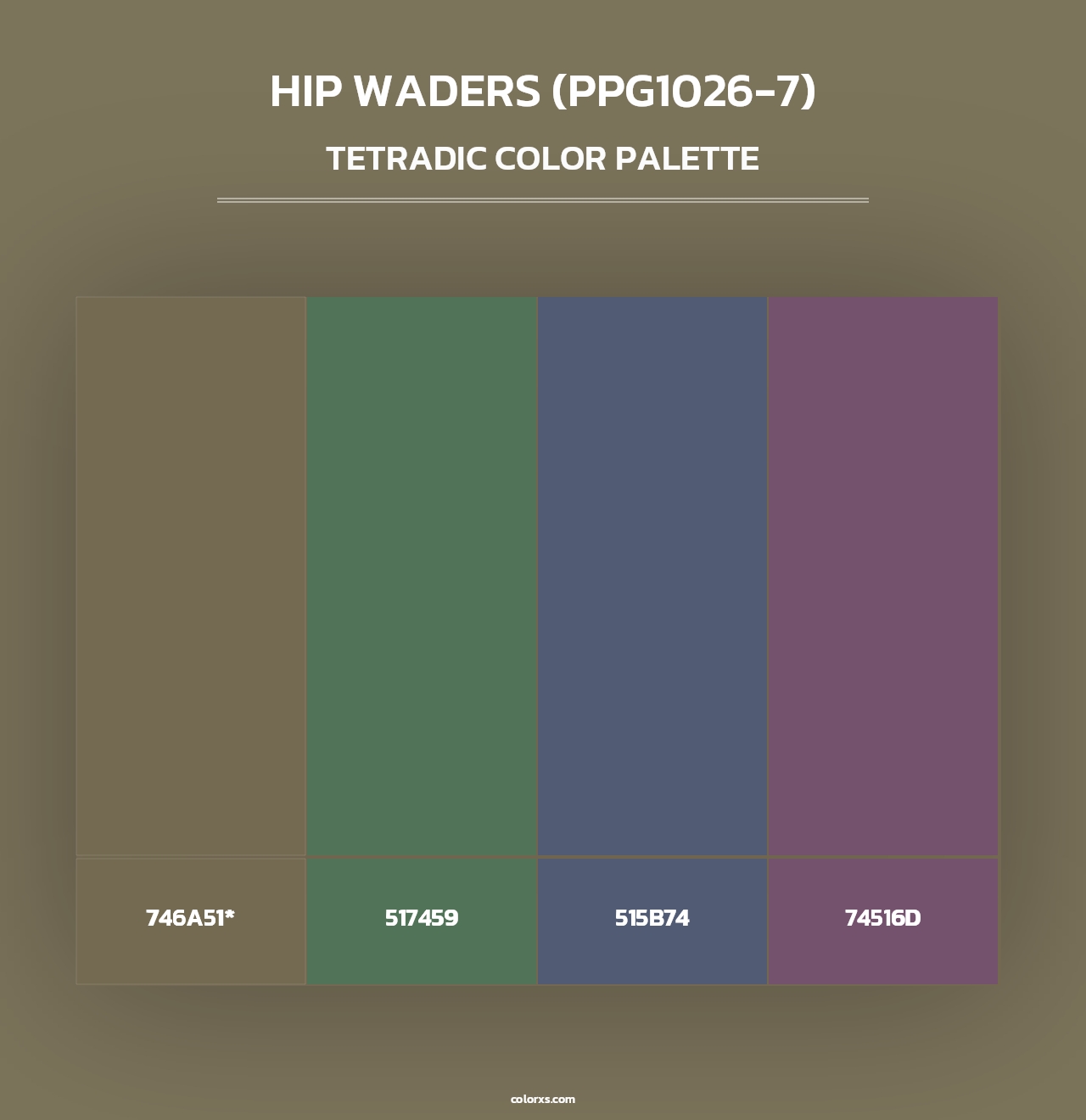 Hip Waders (PPG1026-7) - Tetradic Color Palette