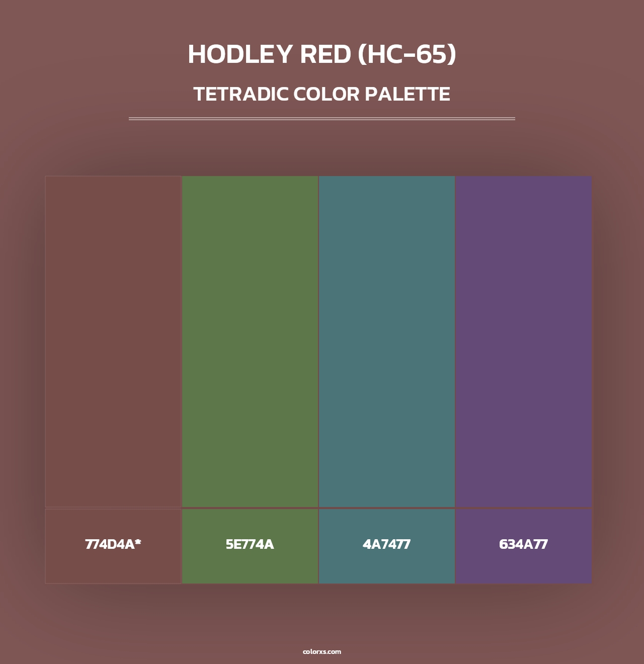 Hodley Red (HC-65) - Tetradic Color Palette