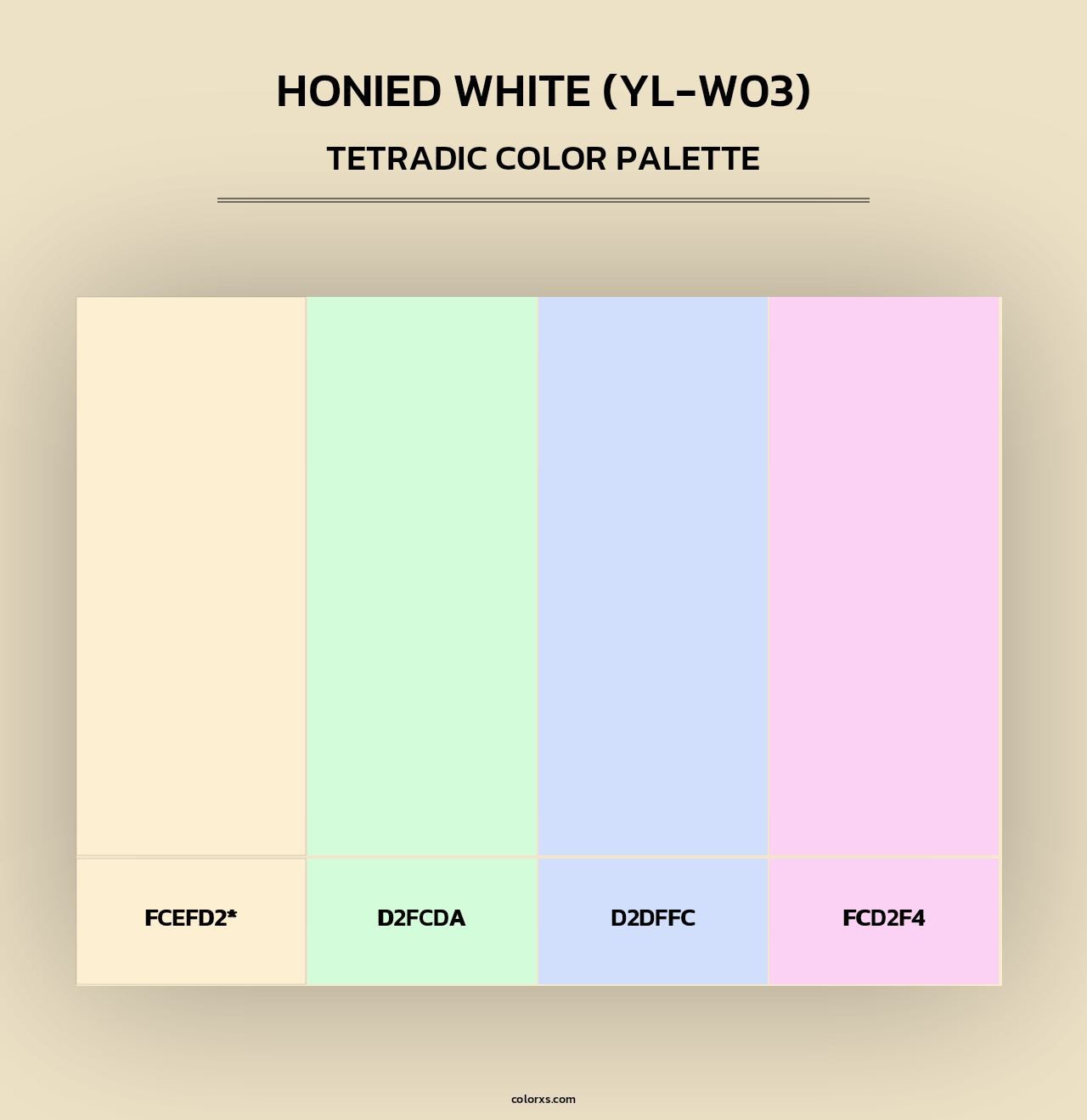 Honied White (YL-W03) - Tetradic Color Palette
