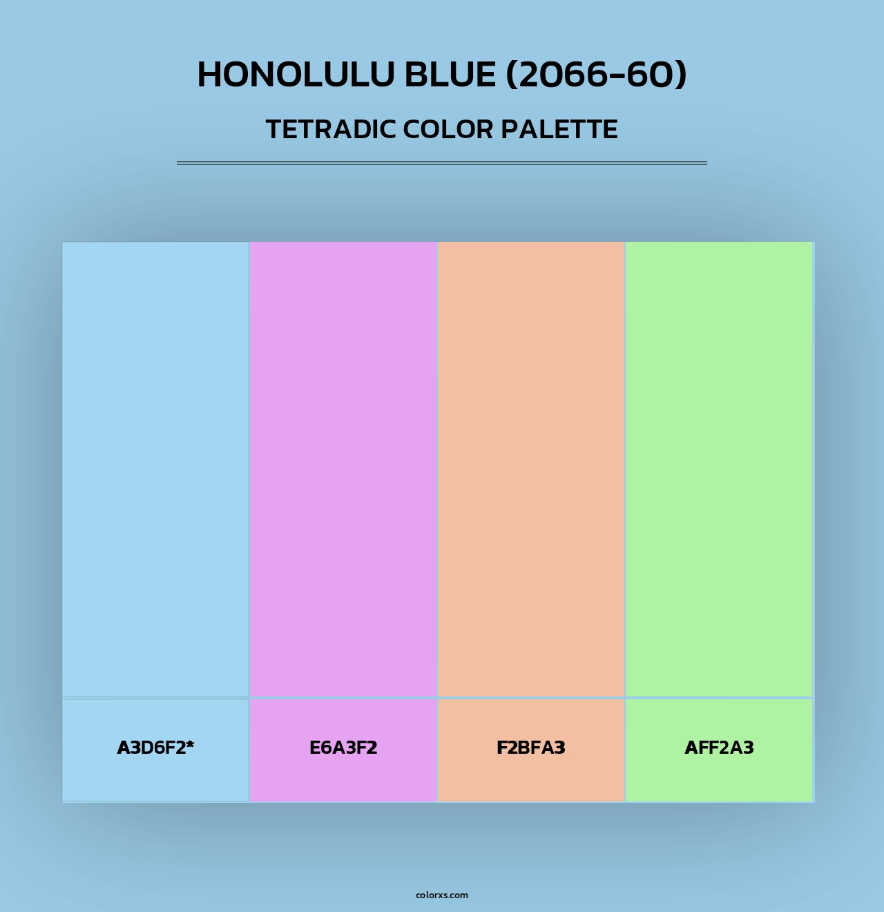 Honolulu Blue (2066-60) - Tetradic Color Palette