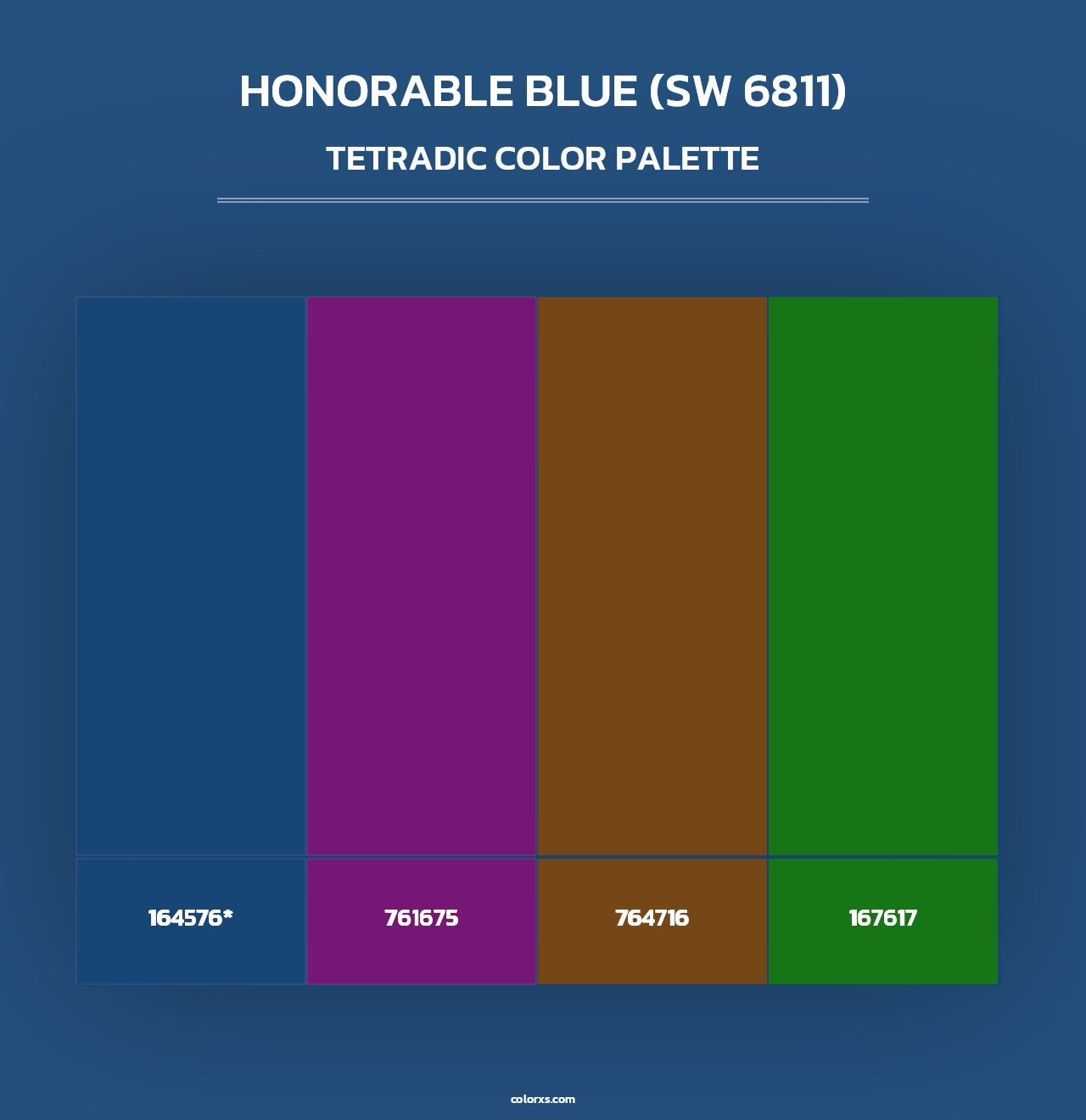 Honorable Blue (SW 6811) - Tetradic Color Palette