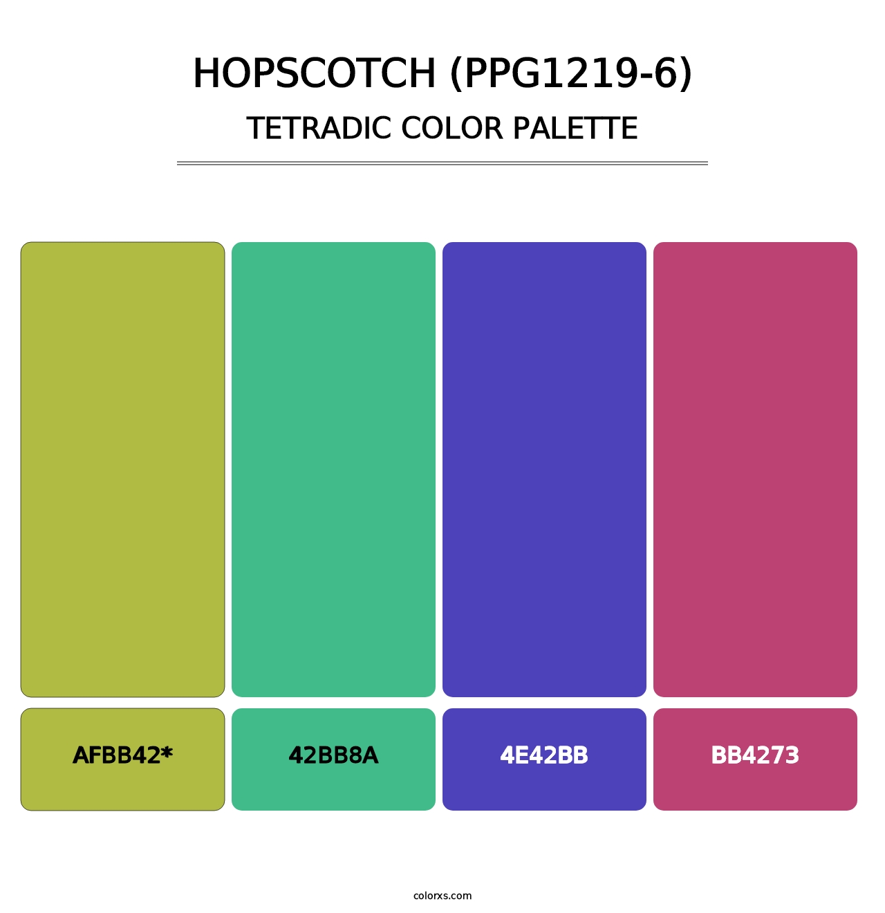 Hopscotch (PPG1219-6) - Tetradic Color Palette