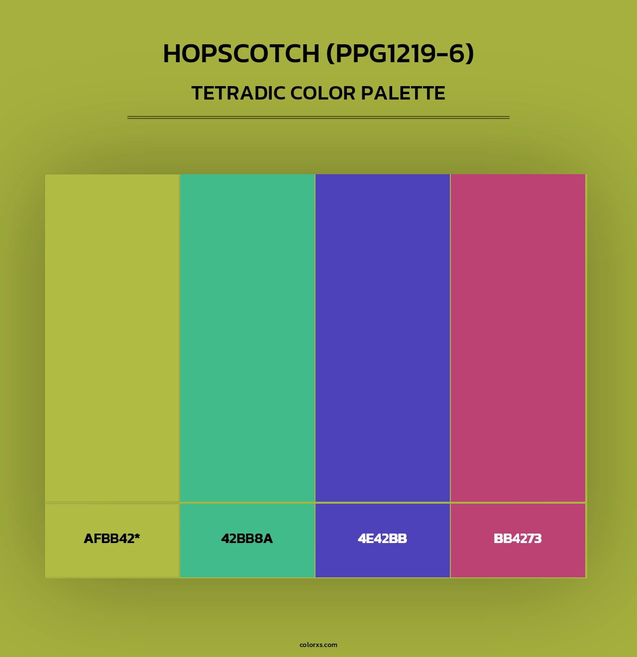 Hopscotch (PPG1219-6) - Tetradic Color Palette