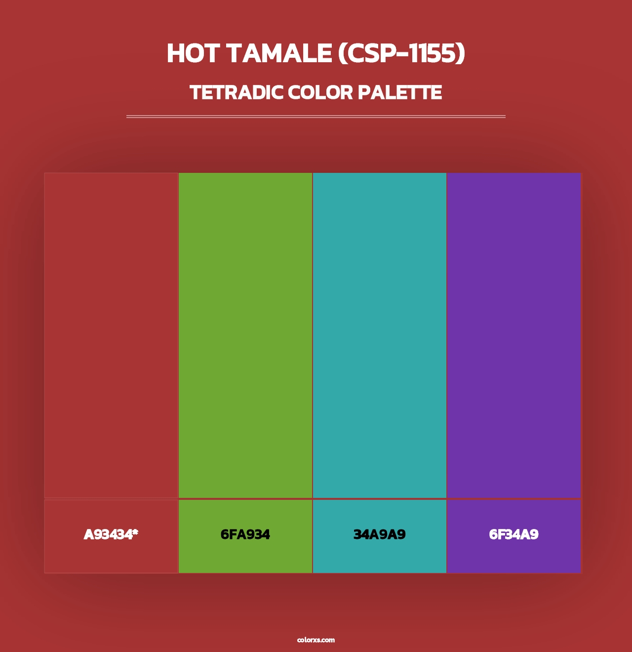 Hot Tamale (CSP-1155) - Tetradic Color Palette