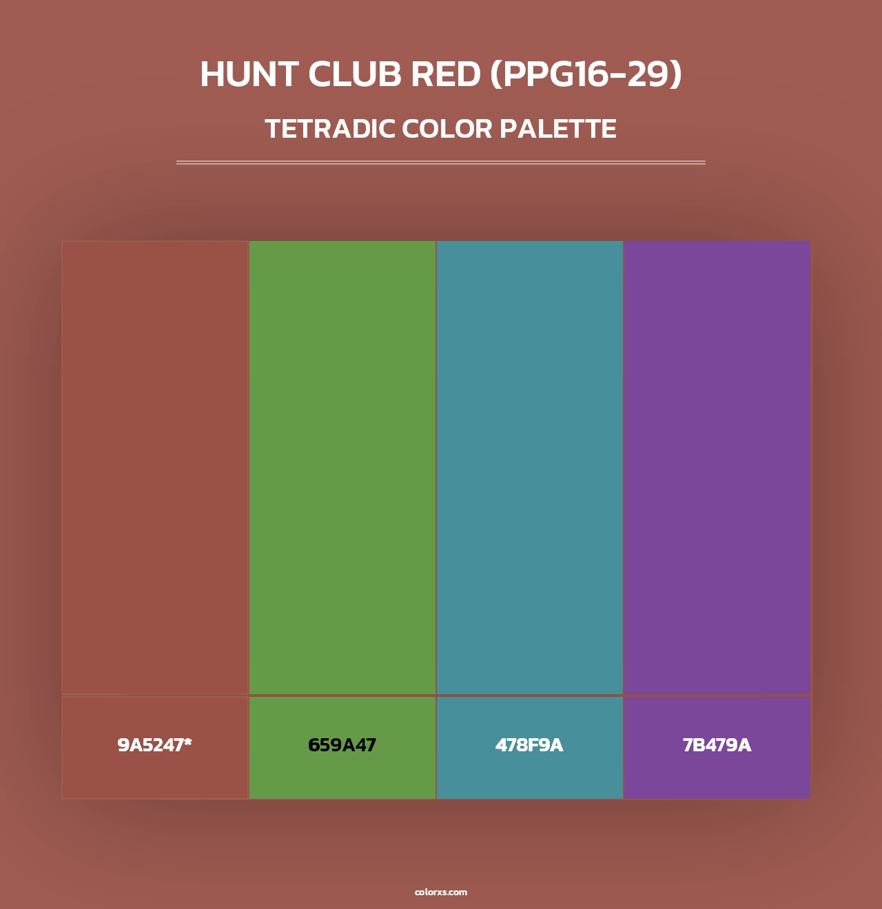 Hunt Club Red (PPG16-29) - Tetradic Color Palette