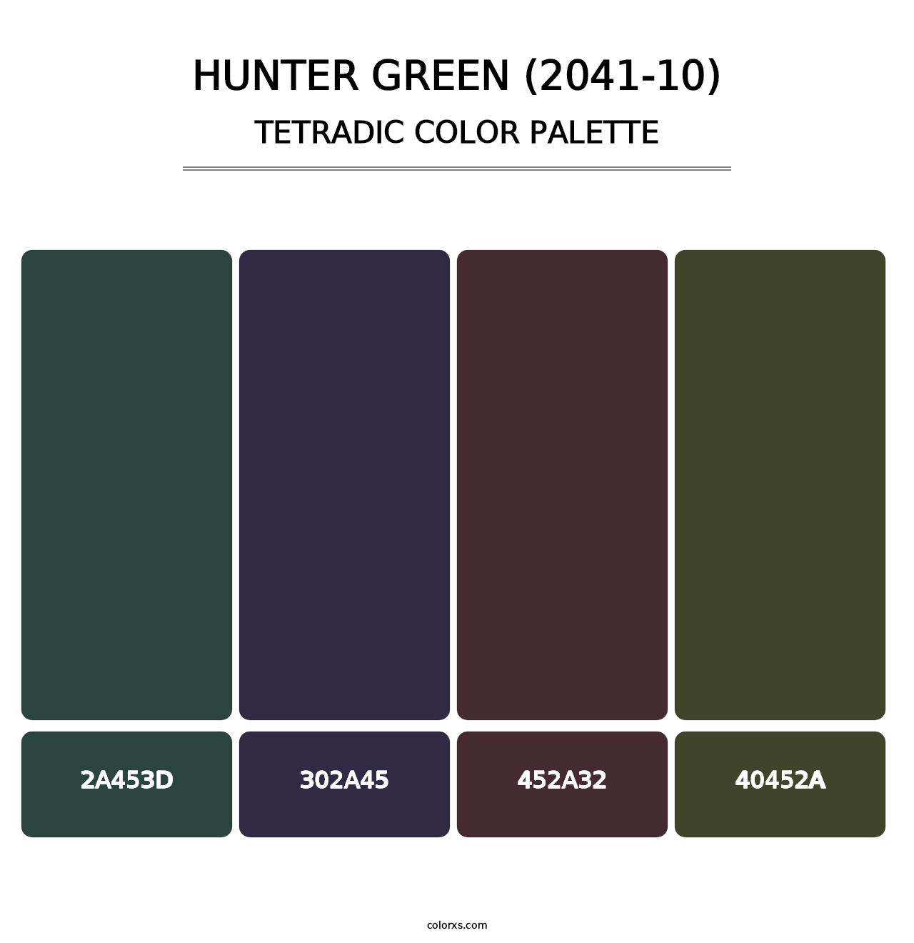 Hunter Green (2041-10) - Tetradic Color Palette