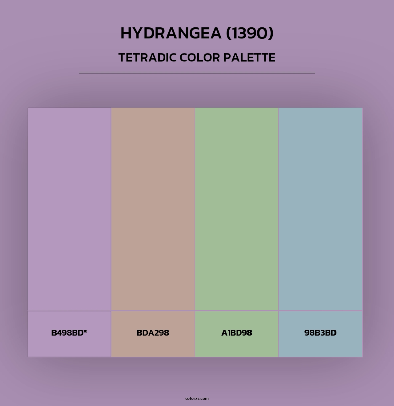 Hydrangea (1390) - Tetradic Color Palette