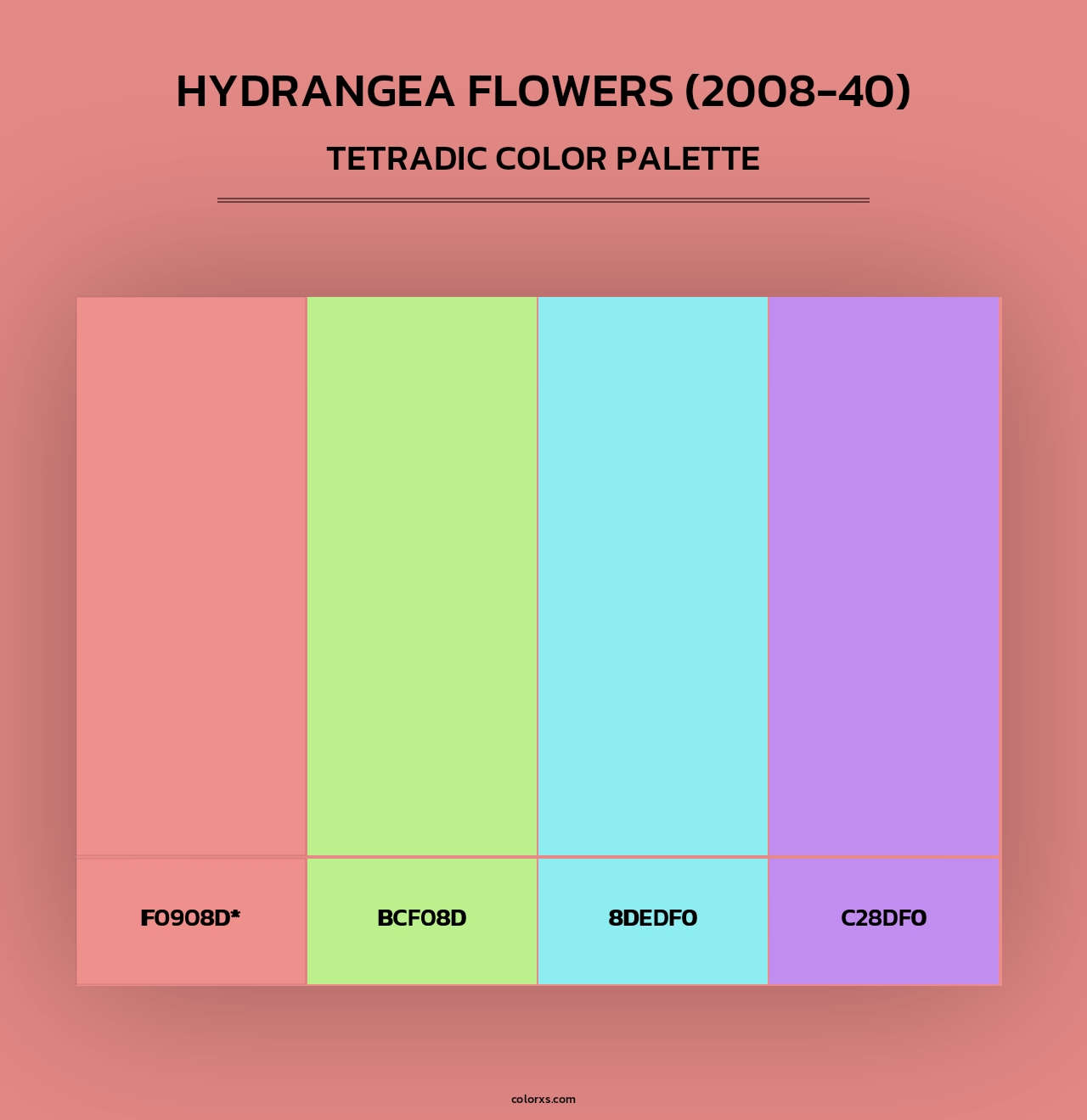Hydrangea Flowers (2008-40) - Tetradic Color Palette