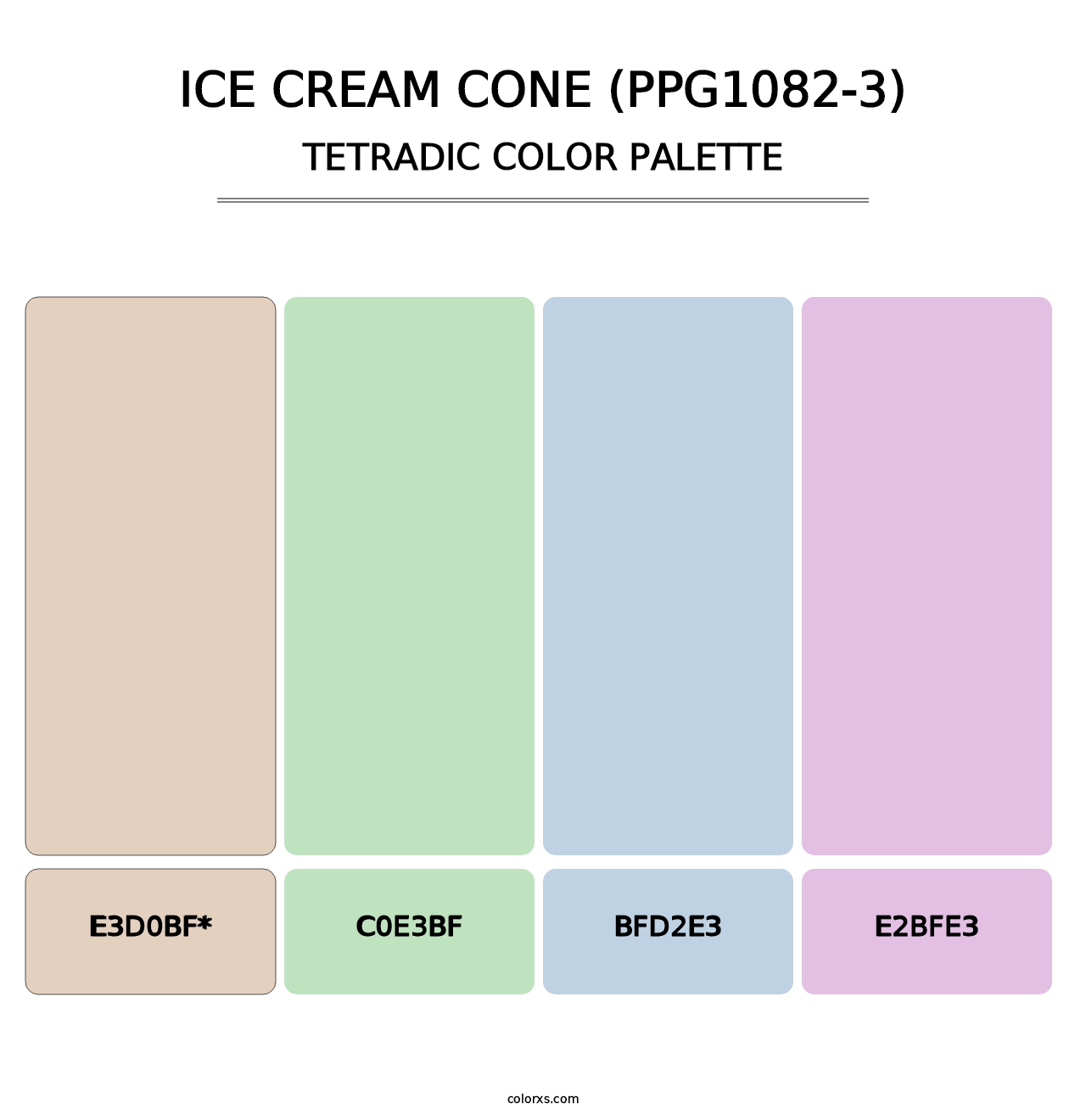 Ice Cream Cone (PPG1082-3) - Tetradic Color Palette