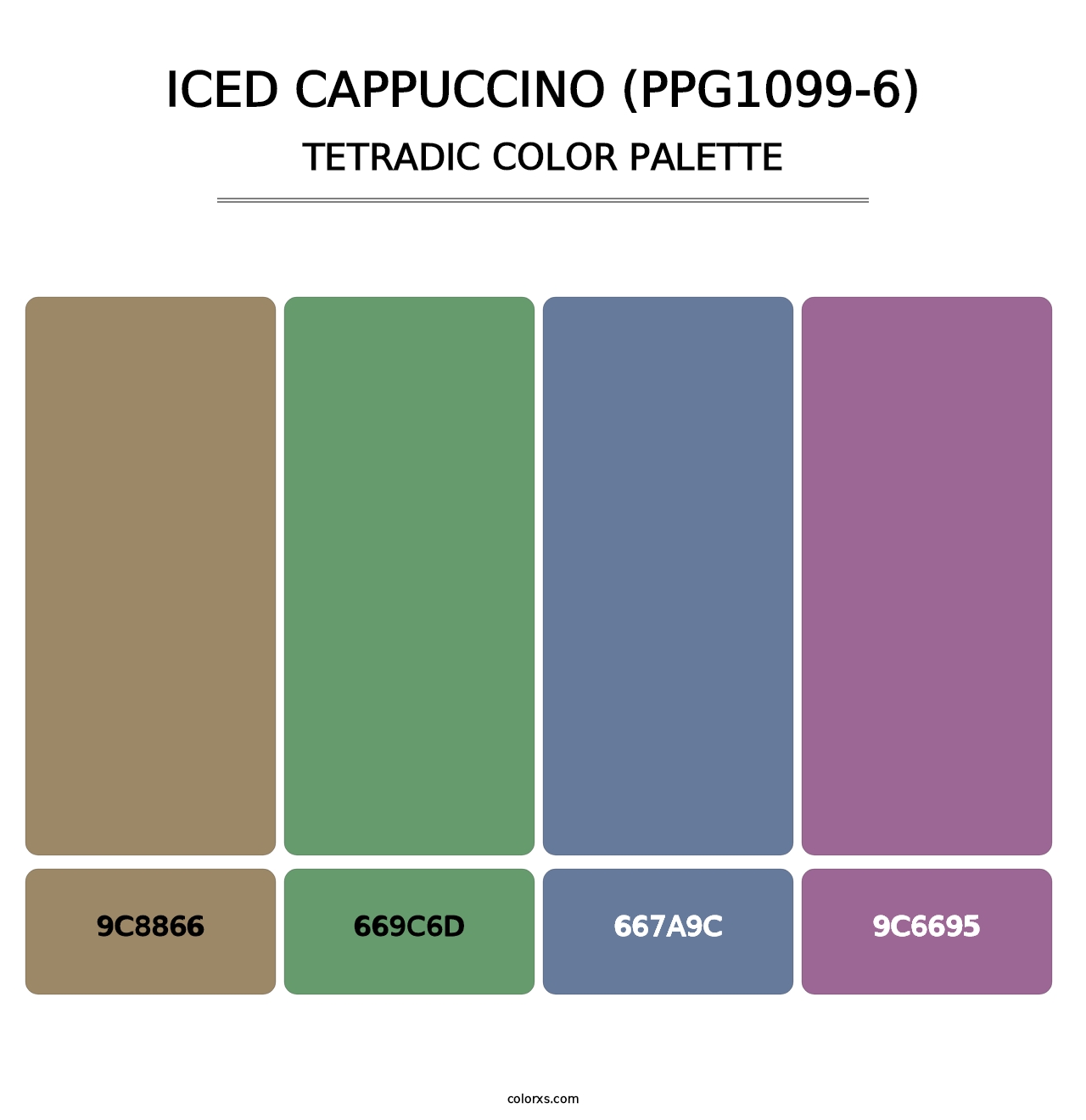 Iced Cappuccino (PPG1099-6) - Tetradic Color Palette