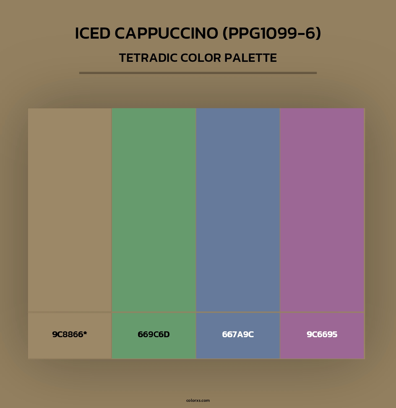 Iced Cappuccino (PPG1099-6) - Tetradic Color Palette