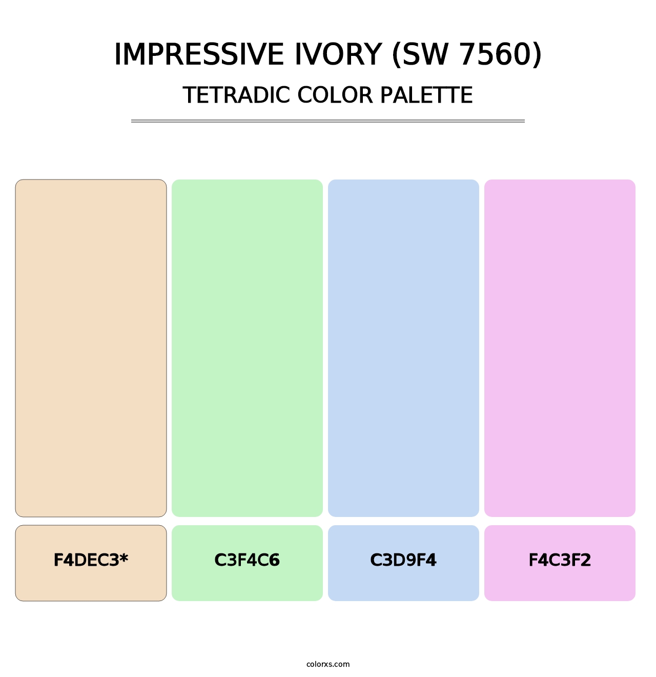 Impressive Ivory (SW 7560) - Tetradic Color Palette