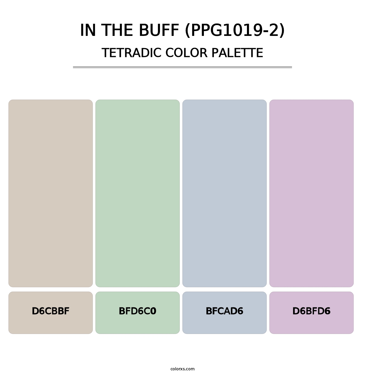 In The Buff (PPG1019-2) - Tetradic Color Palette