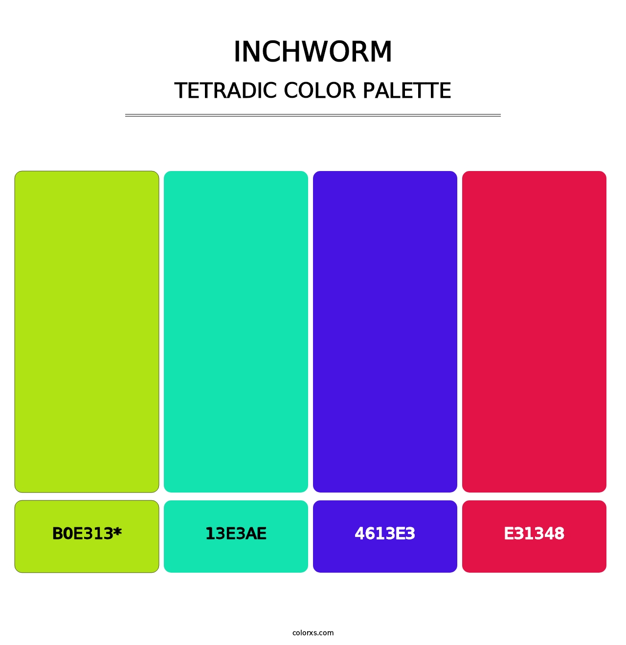 Inchworm - Tetradic Color Palette