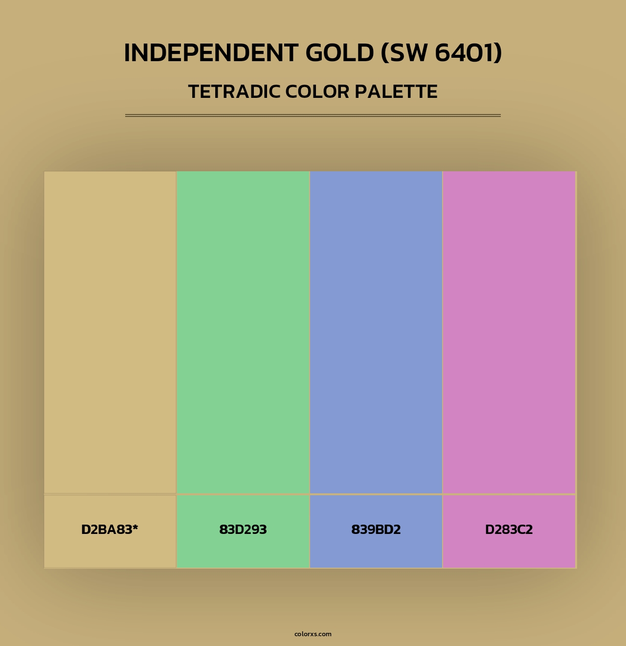 Independent Gold (SW 6401) - Tetradic Color Palette