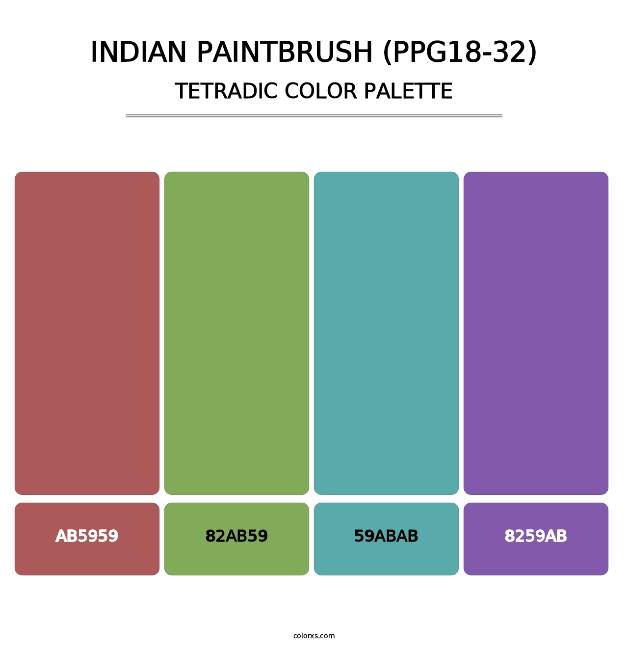 Indian Paintbrush (PPG18-32) - Tetradic Color Palette