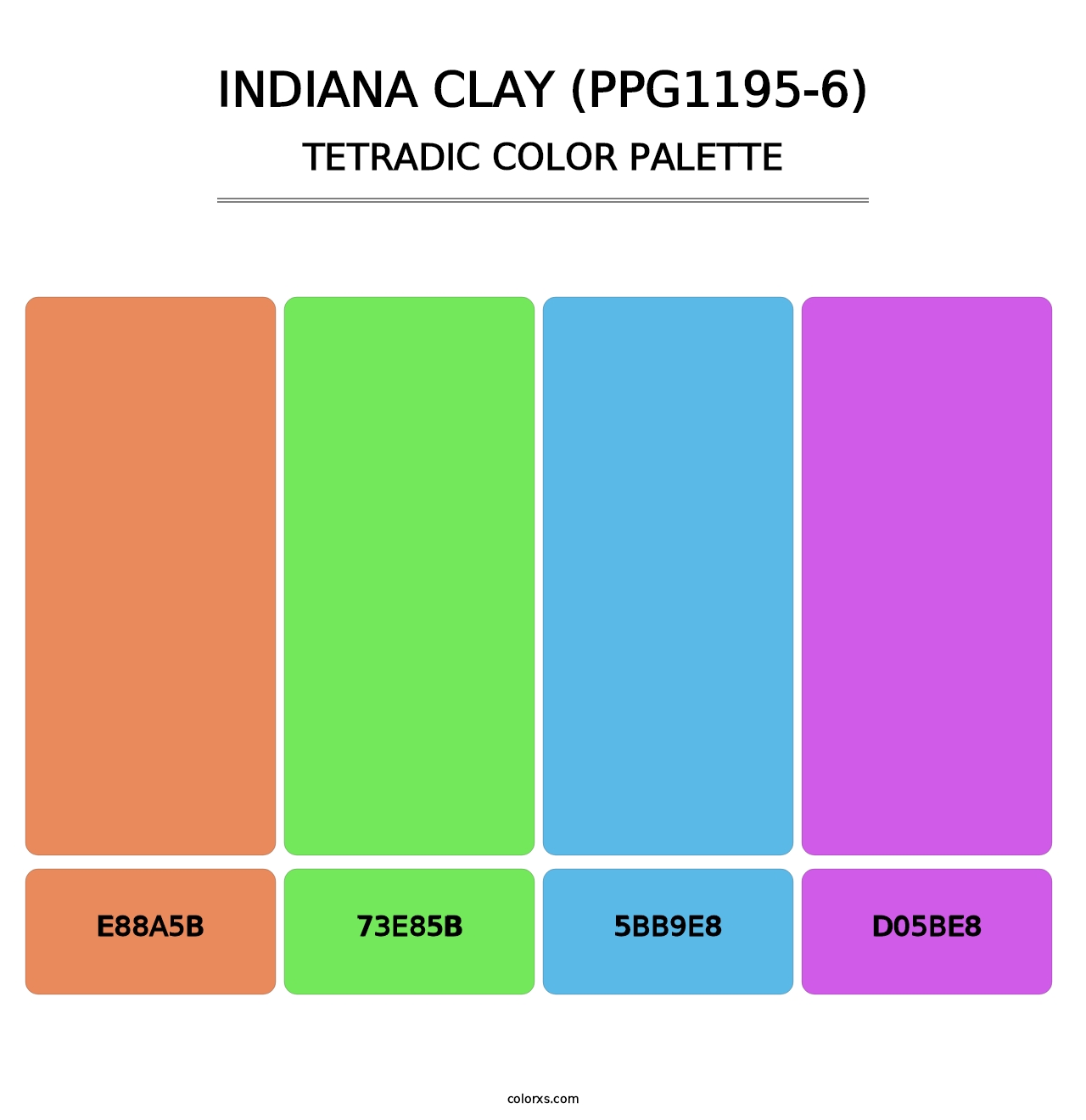 Indiana Clay (PPG1195-6) - Tetradic Color Palette