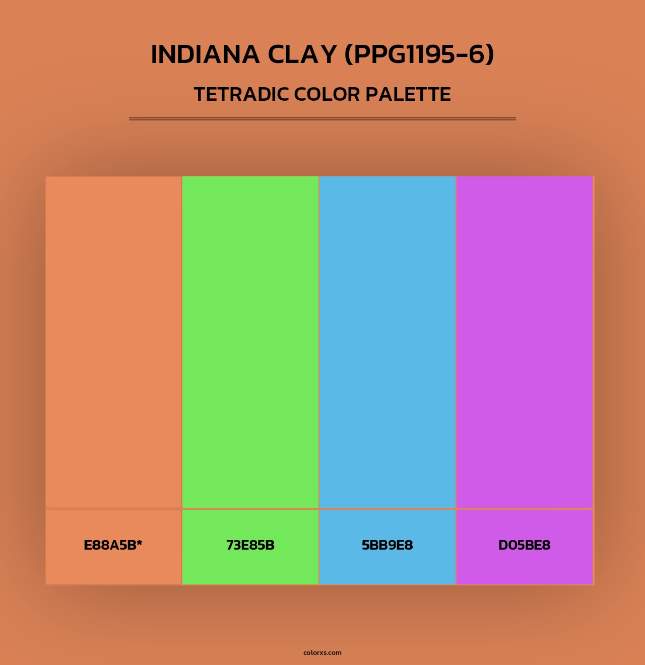 Indiana Clay (PPG1195-6) - Tetradic Color Palette