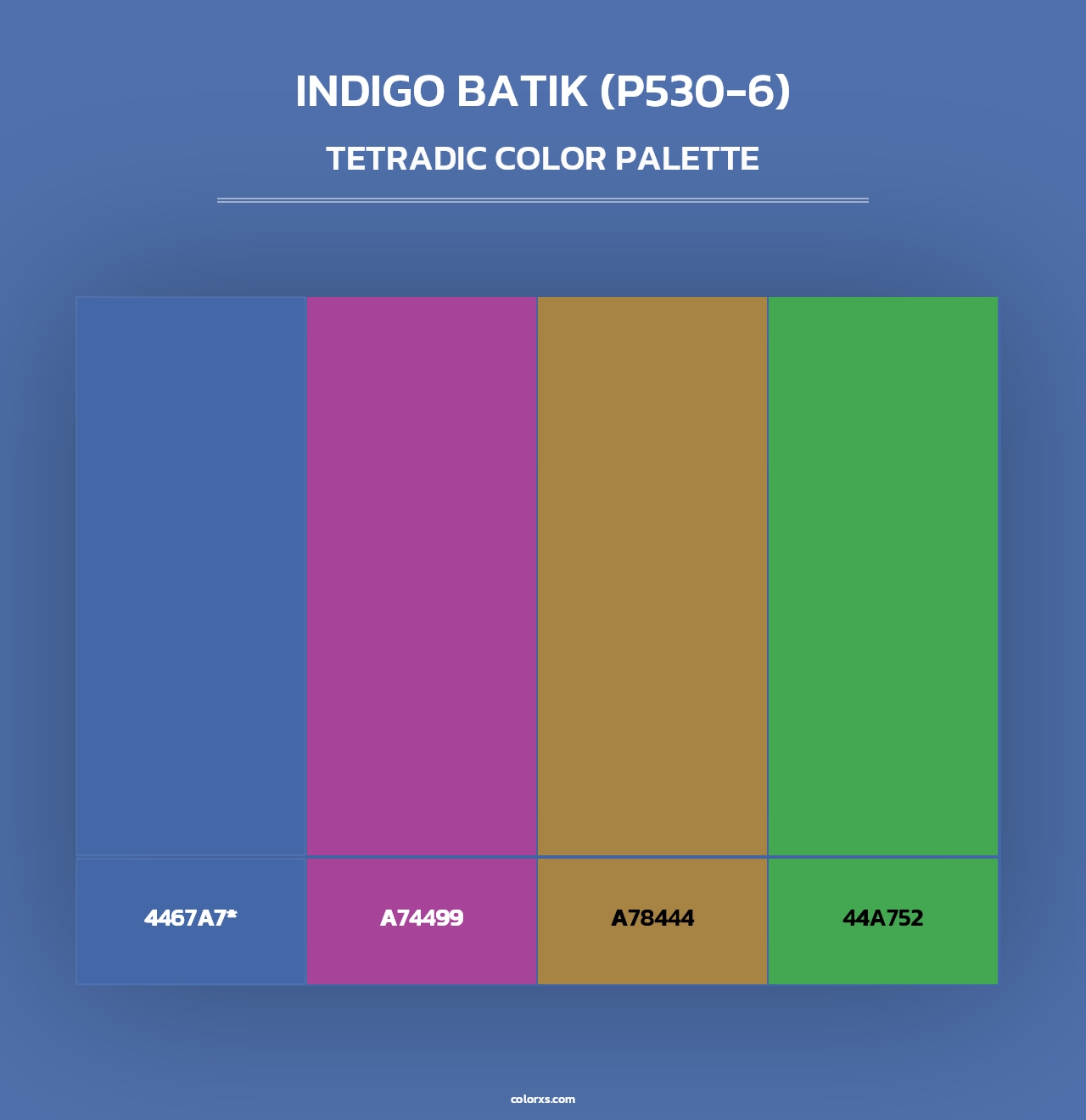 Indigo Batik (P530-6) - Tetradic Color Palette