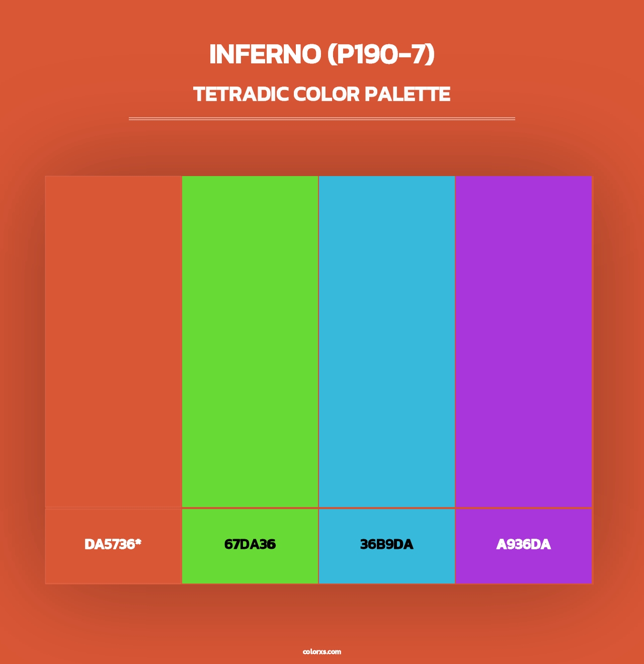 Inferno (P190-7) - Tetradic Color Palette