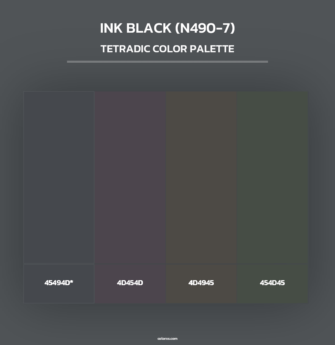 Ink Black (N490-7) - Tetradic Color Palette